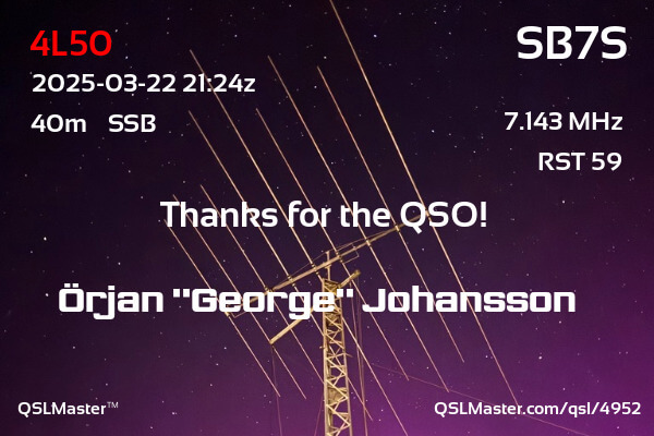 SB7S QSL Card